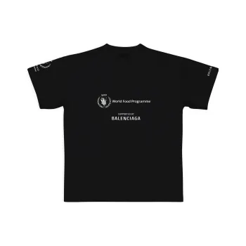 Balenciaga X WFP FW22 Drop Shoulder Sleeve T Shirt Women's Black