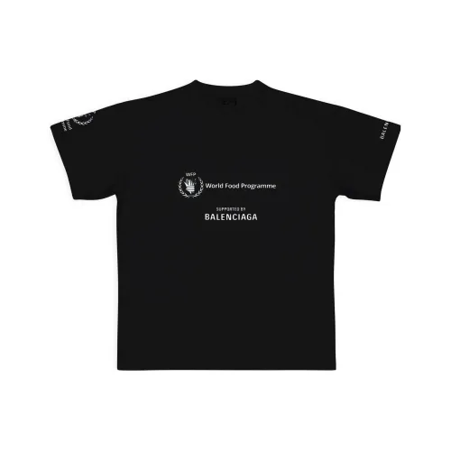 Balenciaga X WFP FW22 Drop Shoulder Sleeve T Shirt Women's Black