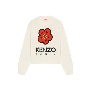 KENZO Boke Flower Logo Intarsia Crewneck Jumper