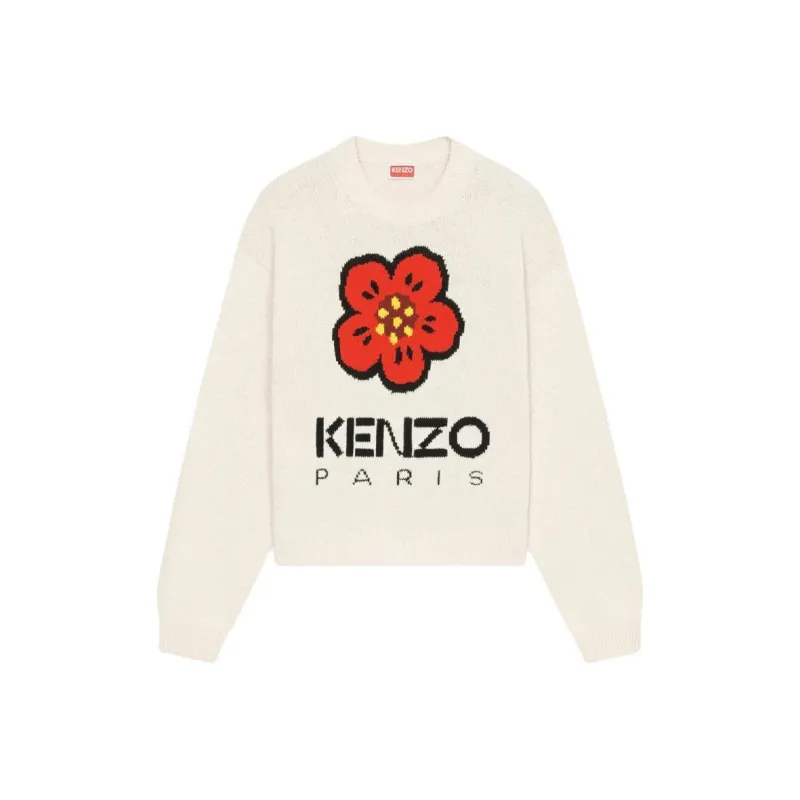 KENZO Boke Flower Logo Intarsia Crewneck Jumper-0