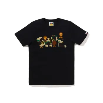 A BATHING APE Women's 1st Camo Milo Bape Logo Tee White/Yellow