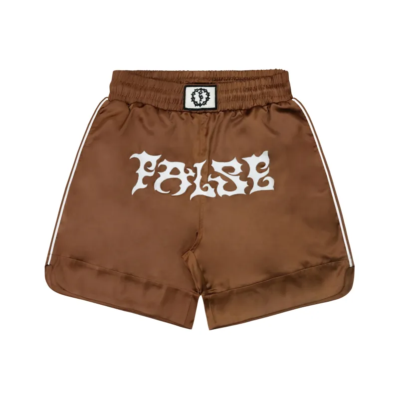 False Perception Shorts Unisex Brown-0
