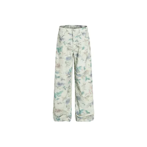 GBXM Jeans Unisex Floral Fabric Color