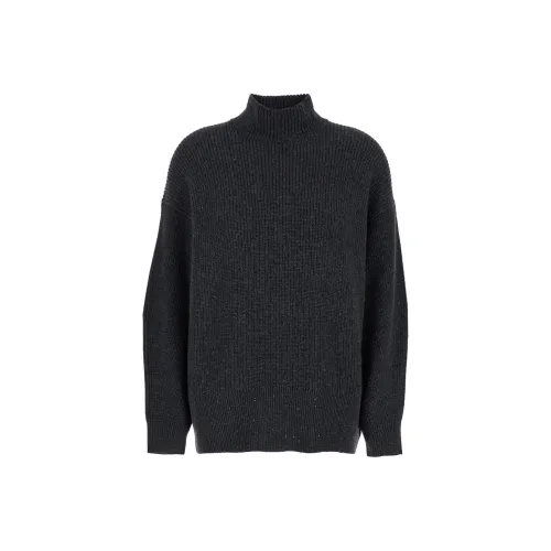 Brunello Cucinelli Lurex High Neck Oversized Pullover