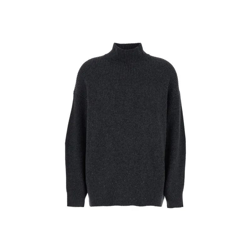 Brunello Cucinelli Lurex High Neck Oversized Pullover-0