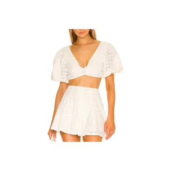 FOR LOVE & LEMONS Crop Tops Women's White
