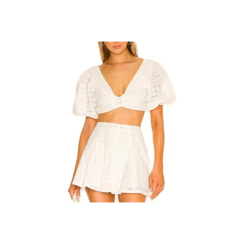 FOR LOVE & LEMONS Crop Tops Women's White-0