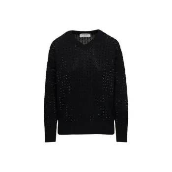 SportMax Embellished V Neck Jumper
