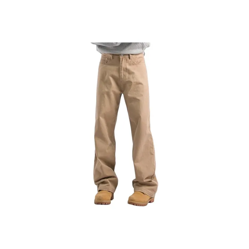 Menglaini Casual Pants Unisex Khaki-0