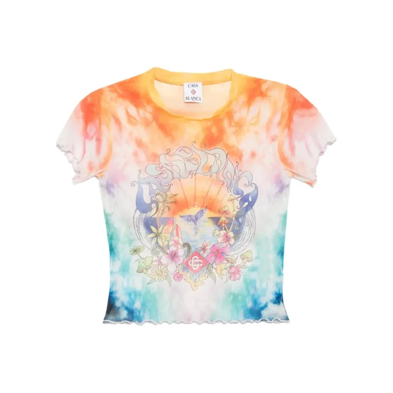 CASABLANCA Printed Mesh T shirt-0