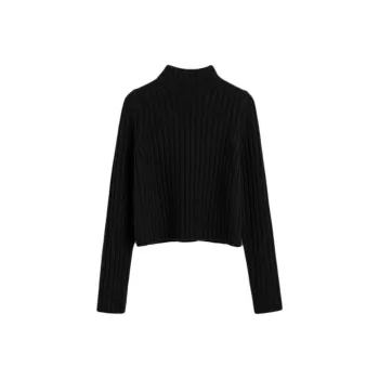 TOTEME Mock Neck Ribbed Knit Sweater