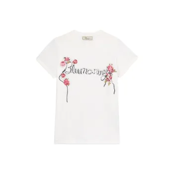 Blumarine Rhinestone logo T shirt