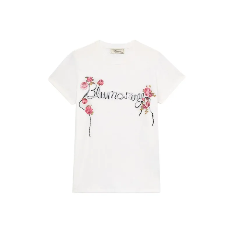 Blumarine Rhinestone logo T shirt-0