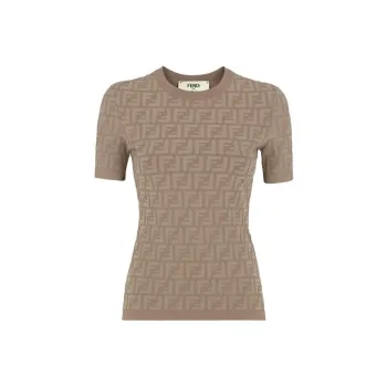 FENDI Monogram Detailed Knit T-Shirt
