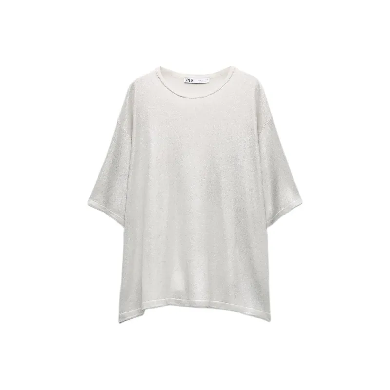 ZARA T-Shirts Women's Silver-0
