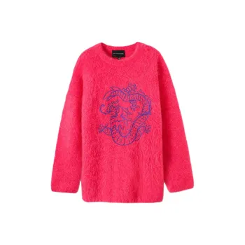 MINNANHUI Sweater Women's Rose Red