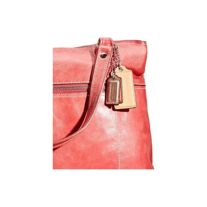COACH POPPY Leather Tote Bag Shopping Bag One Shoulder Handbag Large Size Women's Camellia Color-2