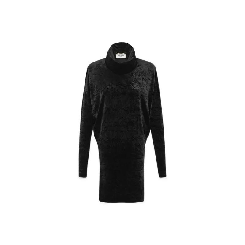 SAINT LAURENT High Neck Long Sleeved Top-0