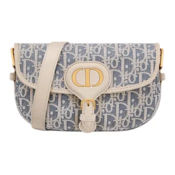 DIOR Bobby East West Cotton Shoulder Bag Unisex Blue