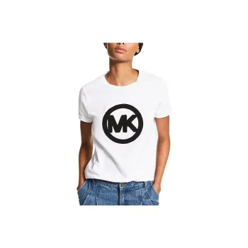 MICHAEL KORS Logo Organic Cotton Jersey T-Shirt T-Shirt Women's White