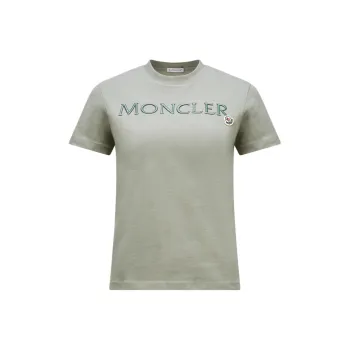 Moncler Logo Embroidered Crew Neck T Shirt