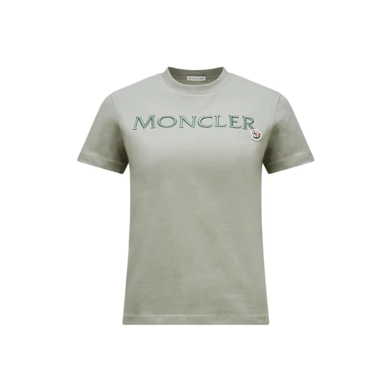 Moncler Logo Embroidered Crew Neck T Shirt-0