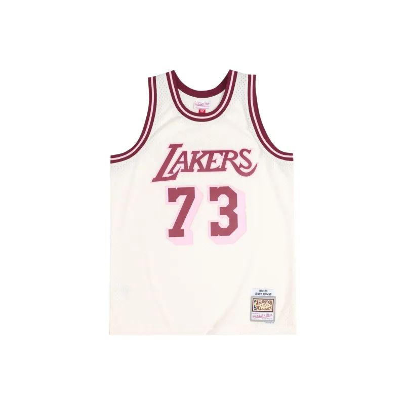 Mitchell & Ness Basketball Jerseys 98 99 Season Los Angeles Lakers Dennis Rodman Size 72 Unisex White-0