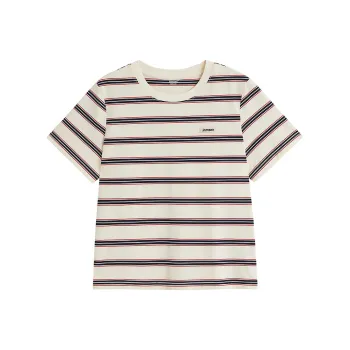 Inman T Shirt Women's Red Blue Stripes