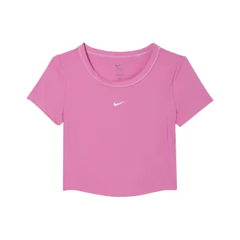 Nike Dri Fit One Fitted Dri FIT Crop Tops Women's Playful Pink