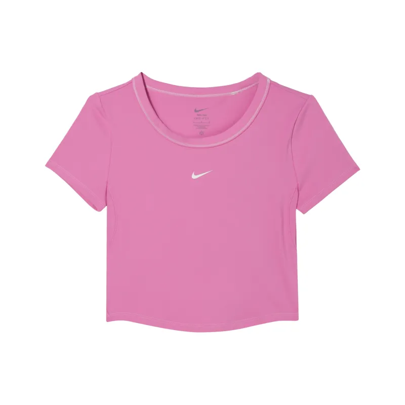Nike Dri-Fit One Fitted Dri-FIT Crop Tops Women's Playful Pink-0
