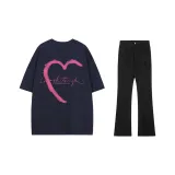 Navy Blue Left Heart+Black Jeans
