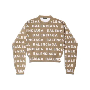 Balenciaga Logo Intarsia Knit Crewneck Jumper
