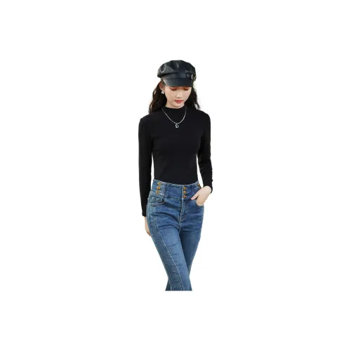Duoyi 블랙 여성 티셔츠