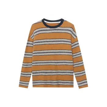 CHARM PICK T Shirt Women's Yellow With Wide Stripes