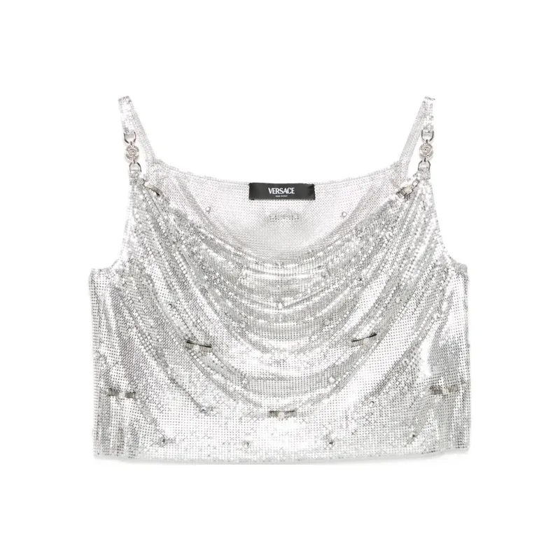 VERSACE Aluminum Metal Mesh Tank Top-0