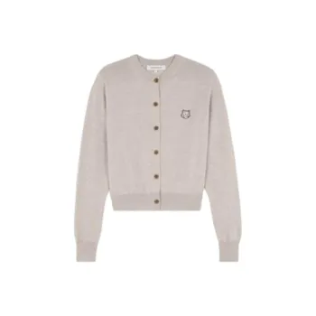 Maison Kitsune Bold Fox Head Patch Knitted Cardigan