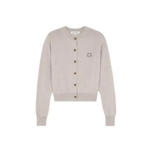 Maison Kitsune Bold Fox Head Patch Knitted Cardigan