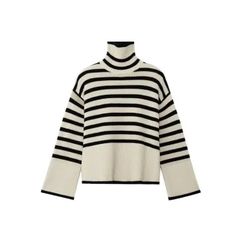 TOTEME Striped Turtleneck Knit Jumper