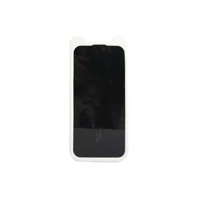 Sopi Silicone Material Black Glass Bear Phone Cases Compatible With IPhone 16/15 Pro Max/Apple 13/14 Pro/Max-3