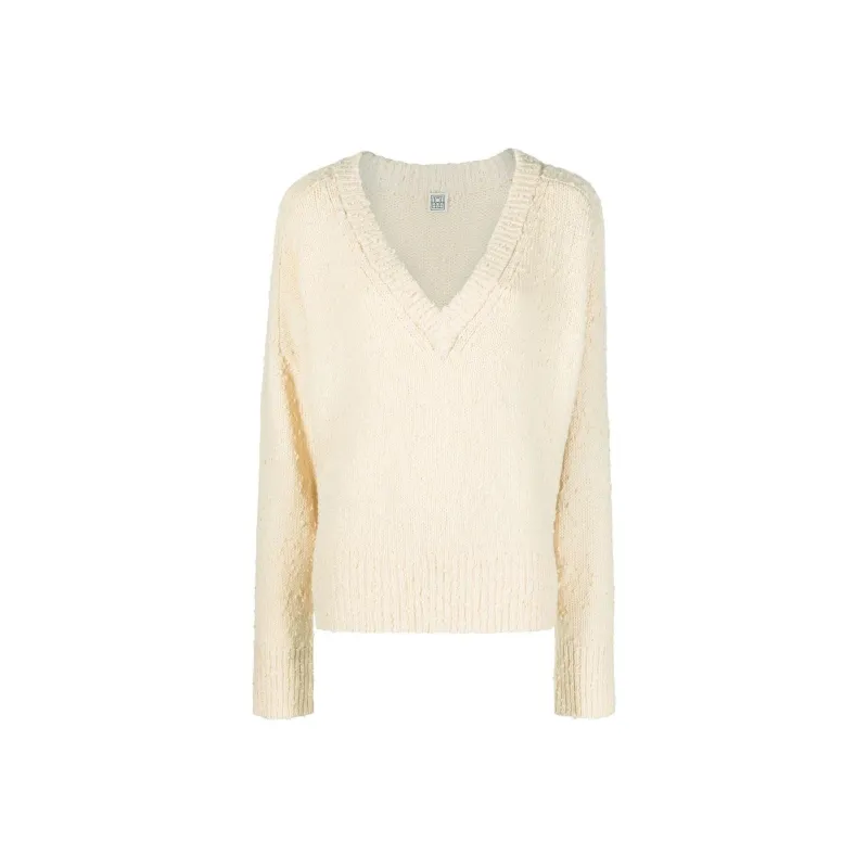 TOTEME V neck Textured Jumper-0