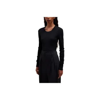 Lemaire Rib Long Sleeve T Shirt T Shirt Women's Black