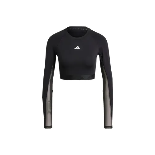 Adidas Free Shipping With AdiClub Hyperglam Training Cropped Long Sleeve Tee