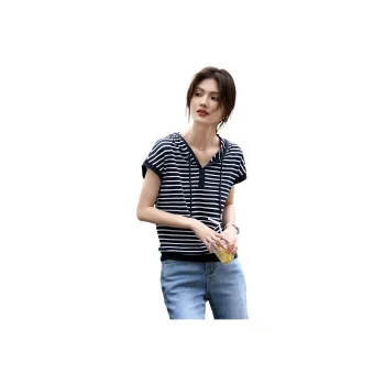 XWI T Shirt Women's Navy Blue Stripes