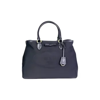 PRADA Canvas With Calfskin Canvas Bag Handbags Men's Black