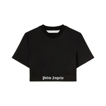 PALM ANGELS Logo Tape Cropped Top