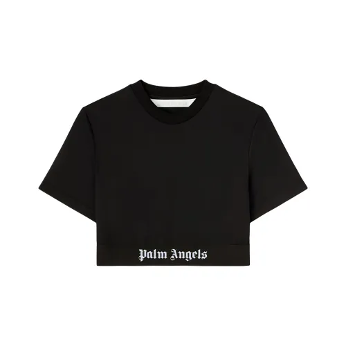 PALM ANGELS Logo Tape Cropped Top