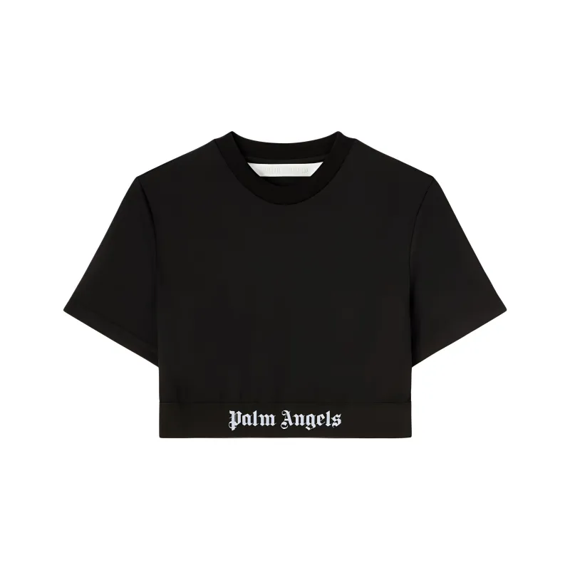 PALM ANGELS Logo Tape Cropped Top-0