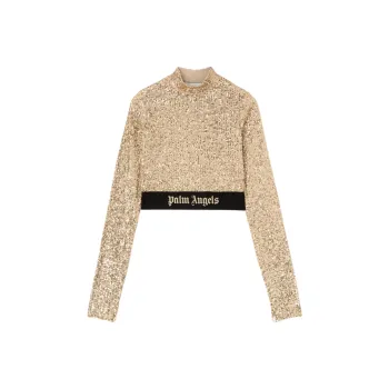 PALM ANGELS Sequin design Long sleeve Top