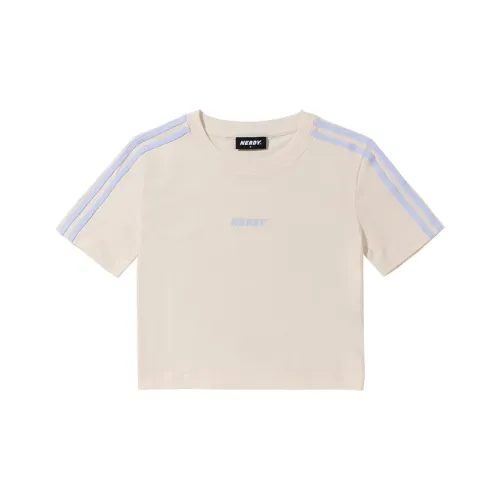 Nerdy Crop Tops Women's Cream