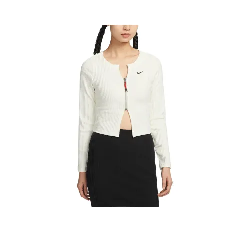 Nike Sportswear Chill Rib Crop Tops Women's Sail White